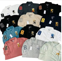 [ TERLARIS ] Tshirt Kaos Polo Giordano 3D Lion Mens Kerah Rajut Polos Full Bordir Super Premium / At