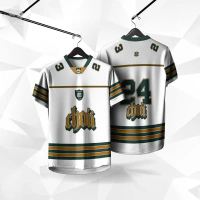 [B]NFL Jersey Choi Retro Collar 3D Printed Football Team Jersey T-shirt Name and Number Custom Suita