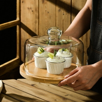 蛋糕罩 麵包蓋 托盤蓋 蛋糕玻璃罩餐飲下午茶展示盤防塵透明罩甜點托盤蛋糕盤水果試吃盤『YS1832』