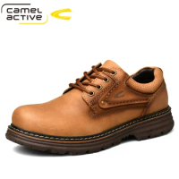 Camel Active Genuine Leather Men's Shoes New Fashion Laces Soft Cowhide Lightweight Comfortable Casual Men Business Shoes