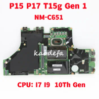 NM-C651 For Lenovo ThinkPad P15 P17 T15g Gen 1 Laptop Motherboard CPU: I7-10850H I7-10875H I9-10885H I9-10980HK 100% Test OK