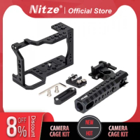 Nitze SHT-A6 Camera Cage Kit for SONY A6000/A6300/A6400/A6500 Camera with PE09 HDMI-Cable Clamp and PA23-A NATO Handle