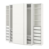 PAX/MEHAMN 衣櫃/衣櫥, 白色/雙面設計 白色, 250x66x236 公分