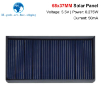 5.5V 50mA Solar Panels Polycrystalline 68x37mm Mini Sunpower Solar Cells DIY Photovoltaic Panel for Battery Charger