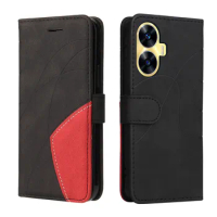 Spliced PU Leather Case For OPPO A57 A77 A57S Realme 9i 9Pro C35 C31 GT Neo 3T V23 Reno 7/8 Lite Card Slot Stand Cover Luxury