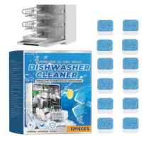 Washing Machine Cleaner Dishwasher Tablets Detergent Cleaner 12pcs Deep Cleaning Descaler Safe Dishwasher Machine Cleaner