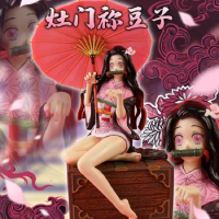 30CM Anime Demon Slayer Figure Kamado Nezuko Sexy Flower Umbrella Model Doll PVC Action Figure Decoration Collection Gift Toys