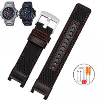 New Nylon Canvas Leather Watch Band Modified MTG B1000 for G-SHOCK Casio Watch MTG-B1000 Outdoor Sport Strap and Tools Watchband