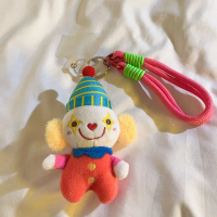 Unique Clown Creative Cartoon Circus Cute Keychain Plush Lanyard Hand Strap Bracelet Doll Pendant fo