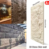 4 pcs 120x60 cm stone texture 3D wall panel rhombus cutting decoration living room wallpaper mural 3D wall sticker waterproof
