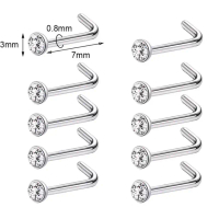 Anting hidung model terbaru, Anting tindik hidung titanium Silver