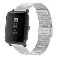Suitable for Xiaomi Huami amazfit BiP youth stainless steel strap, Milanese metal strap amazfit BiP watch strap