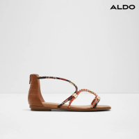 【ALDO】OCERIWENFLEX-時尚編織繩設計平底涼鞋-女鞋(混色橘)