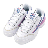 【全館滿額折】 Fila DISRUPTOR II EXP 白/粉紫 網布 透氣 老爹 休閒鞋 女款 NO.J1591【5-C609W-148】