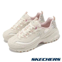 Skechers 休閒鞋 D Lites-Wildcats 女鞋 米白 粉 厚底 皮革 綁帶 老爹鞋 150236NTPK