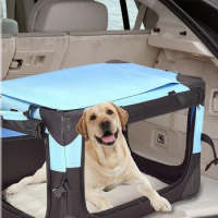 Dog Cage Car Kennel Outing Carrying Bag Folding Pet Luggage Car Travel Cage Car Seat For Dog Cat Dog Cage Medium And Large Dogs