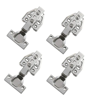 4 Pcs Hinge Stainless Steel Hydraulic Cabinet Door Hinges Damper Buffer Soft Close Kitchen Cupboard Furniture Full/Embed