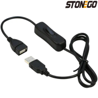 STONEGO USB Switch Extension Cable Support Data Transmit and Power Supply with On/Off Power Switch for LED Strips, USB Devices