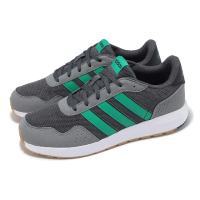 【adidas 愛迪達】慢跑鞋 Run 60S J 大童 女鞋 灰 綠 緩震 運動鞋 愛迪達(JH8773)