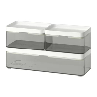 BROGRUND 收納盒 3件組, 透明灰色/白色