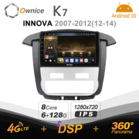 Ownice K7 for Toyota INNOVA 2007 - 2012 Android 10.0 4G+64G Car Autoradio Multimedia Radio System Unit 360 Panorama 4G LTE