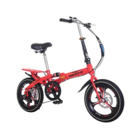 14/16/20 Inches Adult Cycle High Carbon Steel Folding Bike Integrated Wheel Variable Speed Dual Disc Brake Mountain Bike