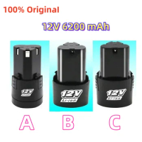 12V 6200mAh Lithium Battery 18650 Li-ion Battery Power Tools accessories For Cordless Screwdriver Electric Drill Battery