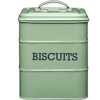 《KitchenCraft》復古餅乾密封罐(綠2800ml) | 保鮮罐 咖啡罐 收納罐 零食罐 儲物罐