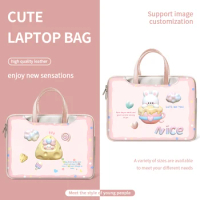 DIY Laptop Bag PU Laptop Sleeve 12 13 14 15.6 17 inch Handle Bag Multifunction Cute Carrying Bag For Macbook/HP/Asus/Acer/Lenovo