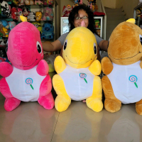 boneka dinosaurus gemoy jumbo coklat dan pink