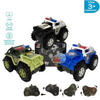 Mainan anak mobil tank polisi jungkir balik tumbling police tiping car