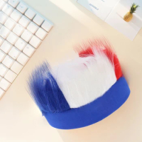France National Flag Hairband Lightweight France Headband with Hair Breathable France Furry Headband Competition Cheering Props