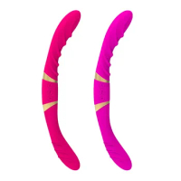 frequency silicone flexible dildo double motor vibrating lesbian double ended vibrator