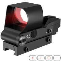 Red Dot Reflex Sight Scope with 4 Reticles Optic Rifle Scope Tactical Sights for Rifle Pistols for 20mm/11mm Rail Mounted