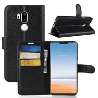 LG7 Case for LG G7 Cover Wallet Card Stent Lichee Pattern Flip Leather Protect Cases black Covers G 