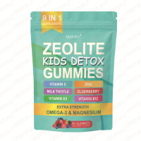 Zeolite Kids Detox Gummies 9-in-1 Supplement with Vitamin C Zinc Milk Thistle Elderberry D3 B12-3 & 