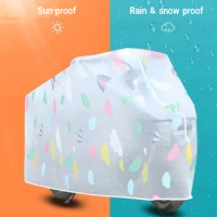 Translucent Double Layer Thickening Motorcycle Cover Especially Suitable for Scooters with Cartoon Pattern Hydrophobic Fabric