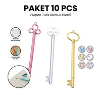 PAKET 10 PCS - Pulpen Gel Bentuk Kunci Pulpen Unik Pulpen Dekorasi Pulpen Anak Sekolah Pulpen Lucu A