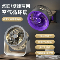 新款桌面循環風扇香薰小夜燈臺扇家用多角度吊掛扇宿舍戶外電風扇