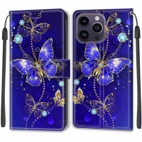 Cartoon Flowers Kitty Designs For ASUS Zenfone 8 ZS590KS 8Z Zenfone 9 9Z Phone Protect Case Leather Flip Stand Card Slots Cover