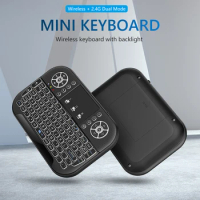 Mini Wireless Keyboard 2.4G&amp;Bluetooth-compatible with Touchpad Keyboard Remote Control Rechargeable for Laptop Android TV Box PC