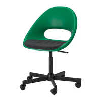 ELDBERGET/MALSKÄR 旋轉椅+椅墊, 綠色 黑色/深灰色