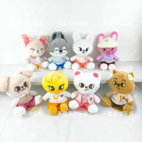 Patung kain plush Stray Kids SKZOO × Zootopia dengan pakaian, Straw Man dan Lee Felix