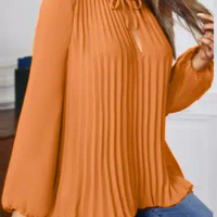 ZANZEA 2023 Women Long Lantern Sleeve Blouse Bow Tie Neck Hollow Out Top Autumn Solid Pleats Blusas Loose Fashion Shirt Oversize