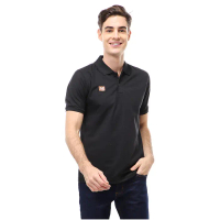 Hamlin Jack Atasan Formal Pria T-Shirt Kaos Polo Polos Lengan Pendek Material Cotton ORIGINAL - Blac