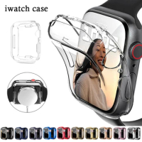 360 Cover for Apple Watch Case 41MM 45MM 42MM 44MM 40MM 38MM Soft Clear TPU Full Screen Protector for iWatch Series 7 6 SE 5 4 3