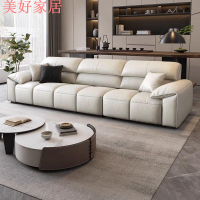 快速出貨/全館免運 現代客廳小戶型沙發  意式沙發  耳朵一字型直排沙發  超寬坐深皮藝沙發