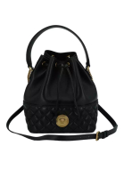 Versace Versace Lamb Leather Bucket Shoulder Bag with Medusa Head Logo