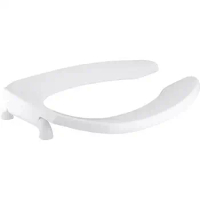 Elongated Open-Front White Toilet Seat Check Hinge Durable China Manufactured KOHLER Chip-Resistant Polypropylene Stain Peel