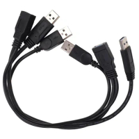 500pcs Black USB 3.0 Female to Dual USB Male Extra Power Data Y Extension Cable Cord